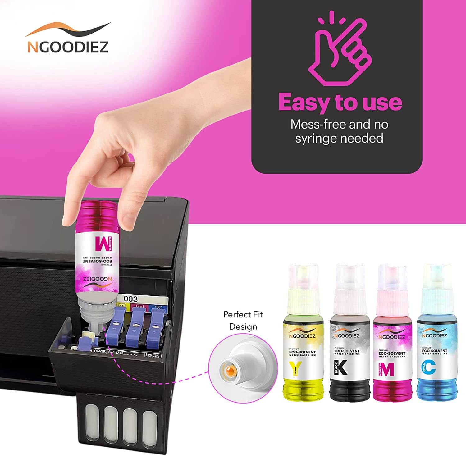 NGOODIEZ Eco Solvent Ink Auto-Fill Water Based Ink, Conversion Kit ...