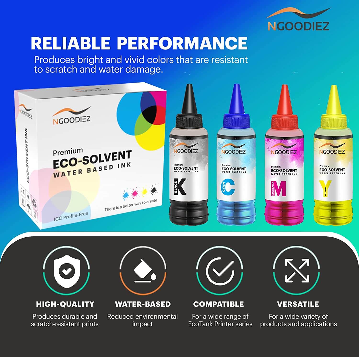 NGOODIEZ Eco Solvent Ink Auto-Fill Water Based Ink, Conversion Kit ...