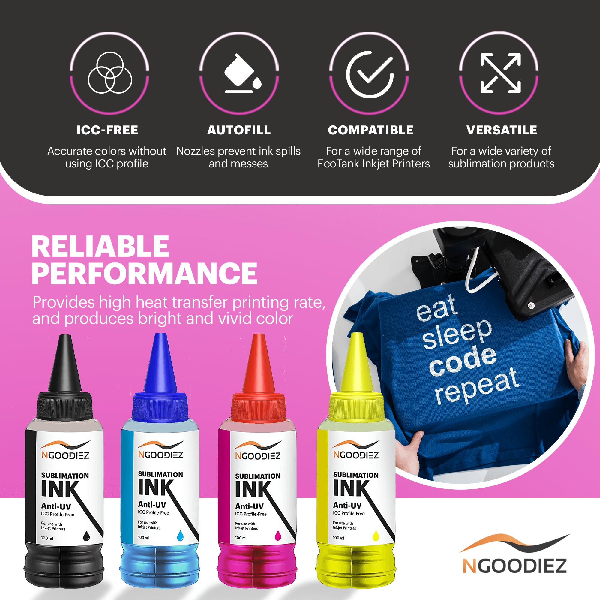 Fill Good Ink NGOODIEZ Eco Solvent Ink Auto-Fill Water Based Ink, Conversion Kit ...